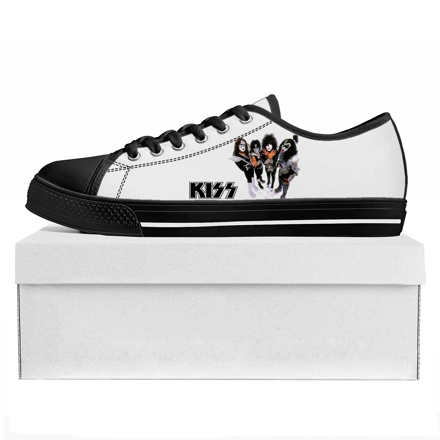 

Kiss Low Top Heavy Metal High Quality Rock Band Sneakers Teenager Mens Womens Canvas Sneaker Couple Shoes Custom Shoe