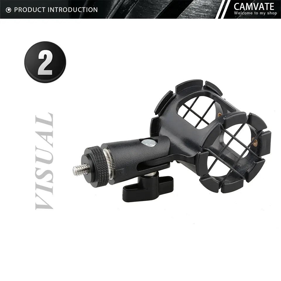 On-Camera Microphone Holder Bracket Clamp With 1/4" Thread Screw For DSLR Camera