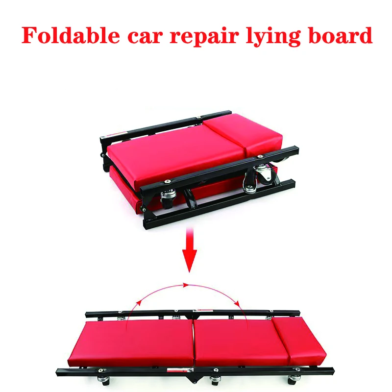 36In Foldable Auto Repair Lying Board With Thick Sponge Repair Lying Board 360 &deg; Rotating Wheel Scooter Sleeping
