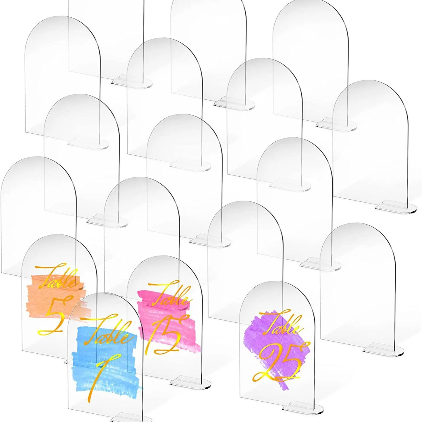 5Pcs Acrylic Wedding Table Card Perfect with Stands for Centerpiece, Reception, Decoration, Party, Anniversary, Event
