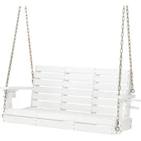 Heavy Duty 1600 LBS HDPE Porch Swing Outdoor with Rotatable Cup Holder, 4 FT Patio Bench Swing with Adjustable Chains, 2 1