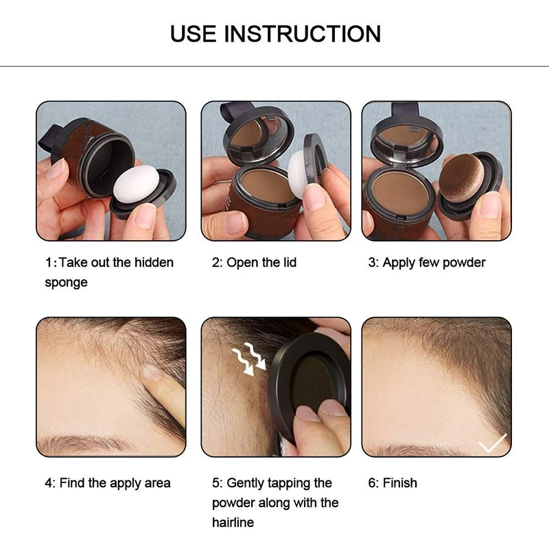 Fluffy Hairline Powder Concealer Temporary Hair Fibers Hair Root Cover Up Gray Coverage Hairline Shadow Powder hair building powder