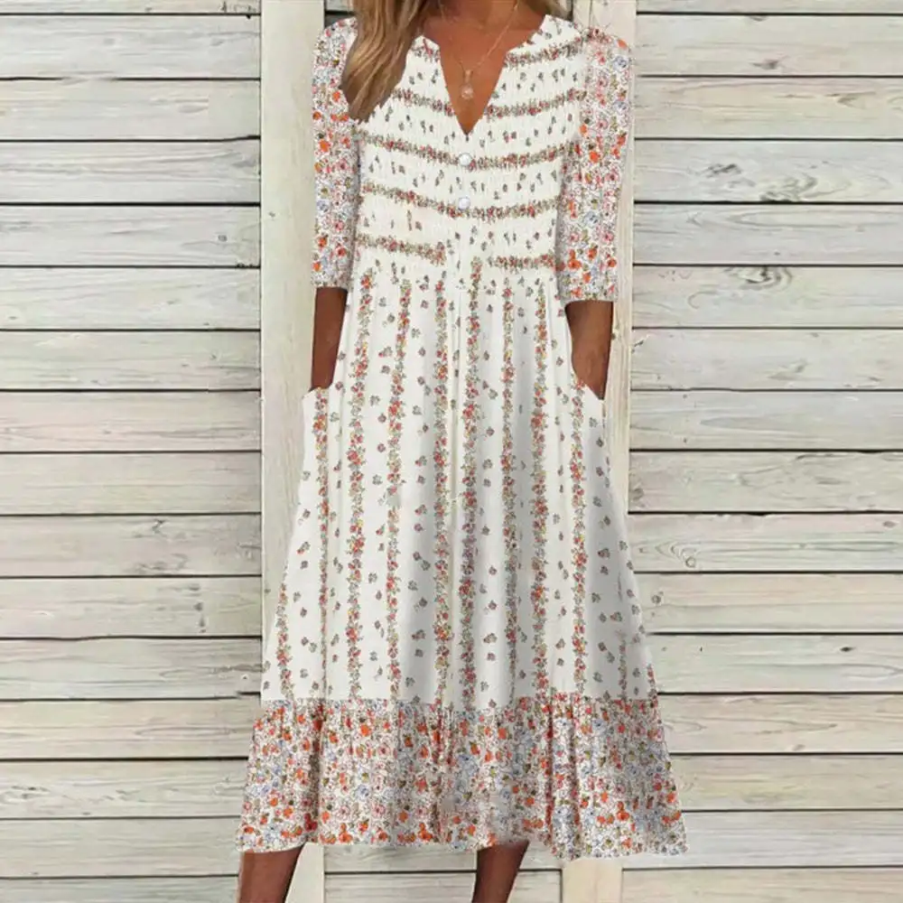 Robe Longue Bohême Tendance Robe D'été Femme Longue En Lin Et Coton - Style Boho Chic - Manches Courtes - Uni - Tunique Plage Amazon Robe De Soirée