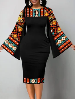Alternative view of Amarachi Lantern Sleeve Print Dress