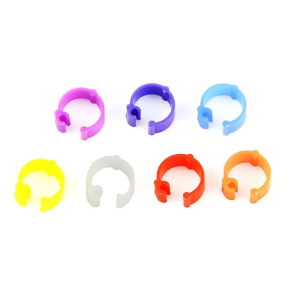 100pcs 직경 8mm 유용한 홈 가든 플라스틱 애완 동물 제품 클립 링 가금류 다리 링 색상 무작위 비둘기