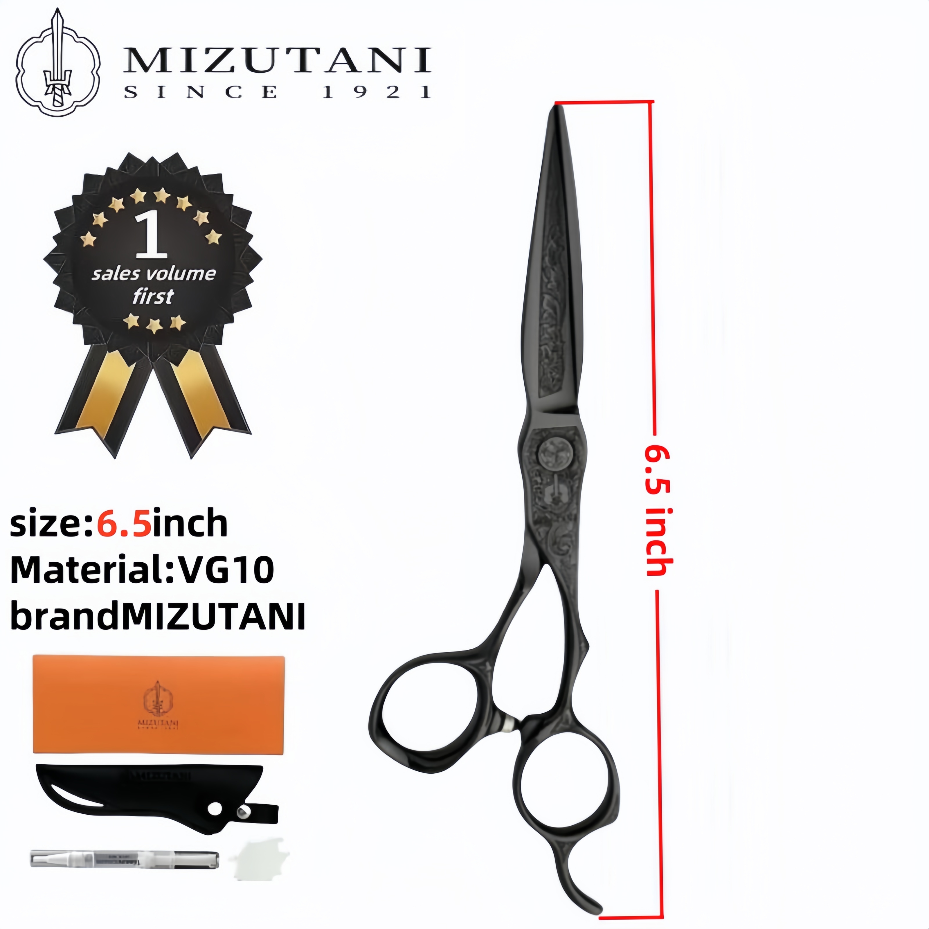 New MIZUTANI 6.0-inch Tungsten Steel Pattern High grade scissors Pattern Professional Hair Salon Top Professional Barber Scissor