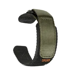 Versatile Hook & Loop Nylon Quick Release Watch Strap - 16mm (Army green)