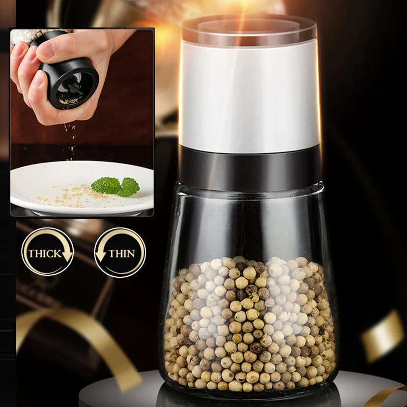 Manual Salt Pepper Grinder Set Stainless Steel Pepper Mills Adjustable  Coarsenes Manual Salt Pepper Spice Sauce Grinder Set Kitchen Mill Muller