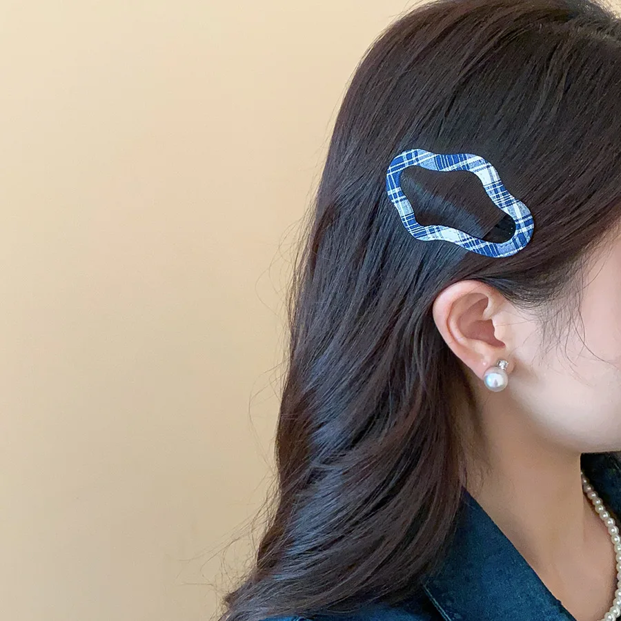 Geometrische unregelmäßige Stoff-Haarnadel für Frauen, quadratischer Stern, Dreieck, seitlicher Clip, BB-Clips, einzigartige Haar-Accessoires, Alltagskleidung, M – Detail 10