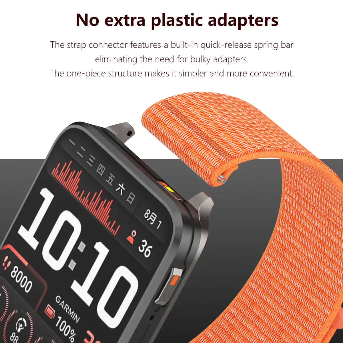 Breathable Quick-Release 24mm Nylon Loop Watch Strap