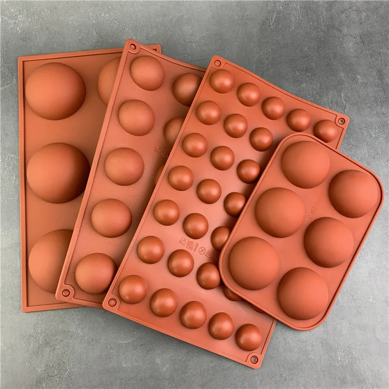 DIY 3D Ball Round Half Sphere Silicone Molds for Baking Pudding Mousse Chocolate Cake Decoration Mold Kitchen Accessories Tools