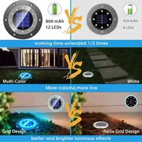 Solar Ground Lights Outdoor 12LED Solar Lights Waterproof Solar Garden Lights for Pathway Yard Halloween Christmas Decorations 2