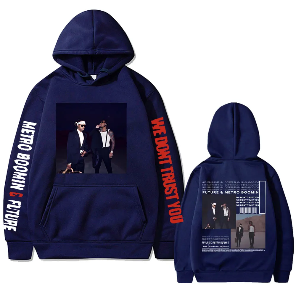 Rapper Future & Metro Boomin Hip Hop Oversized Hoodie New Album We Don't Trust You Graphic Hoodies Male Fashion Black Sweatshirt