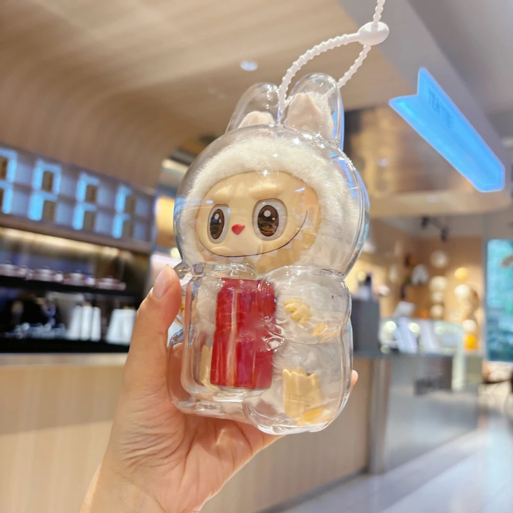 Transparent Protective Case Storage Box Plastic Cute Elf Plushie Display Cover for Labubu