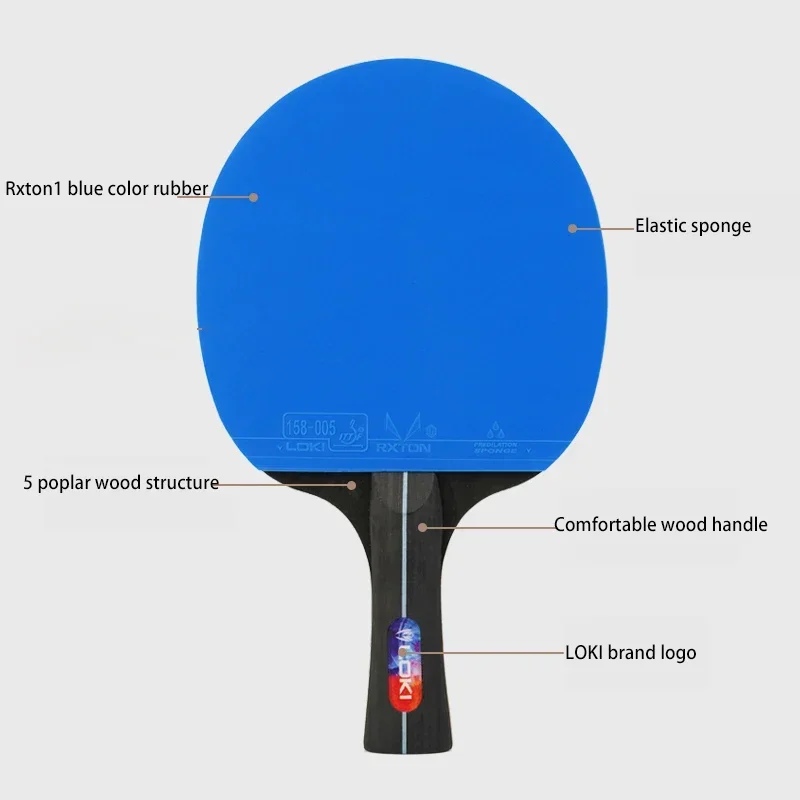 Table Tennis Racket Table Tennis Racket Film 2pcs Set With Blue Rubber