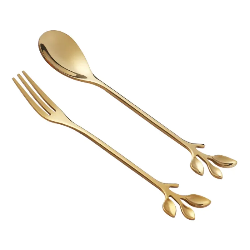 

Stainless Steel Spoon Branch Leaves Spoon Fork Coffee Spoon Christmas Gifts Kitchen Accessories Tableware Decoration
