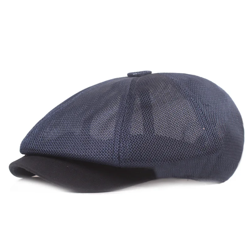 Fashion Summer Mesh Newsboy Caps Breathable Casual Outdoor Retro Beret Hats Octagonal Hat Fashion Solid Flat Caps Present cotton newsboy cap berets hat