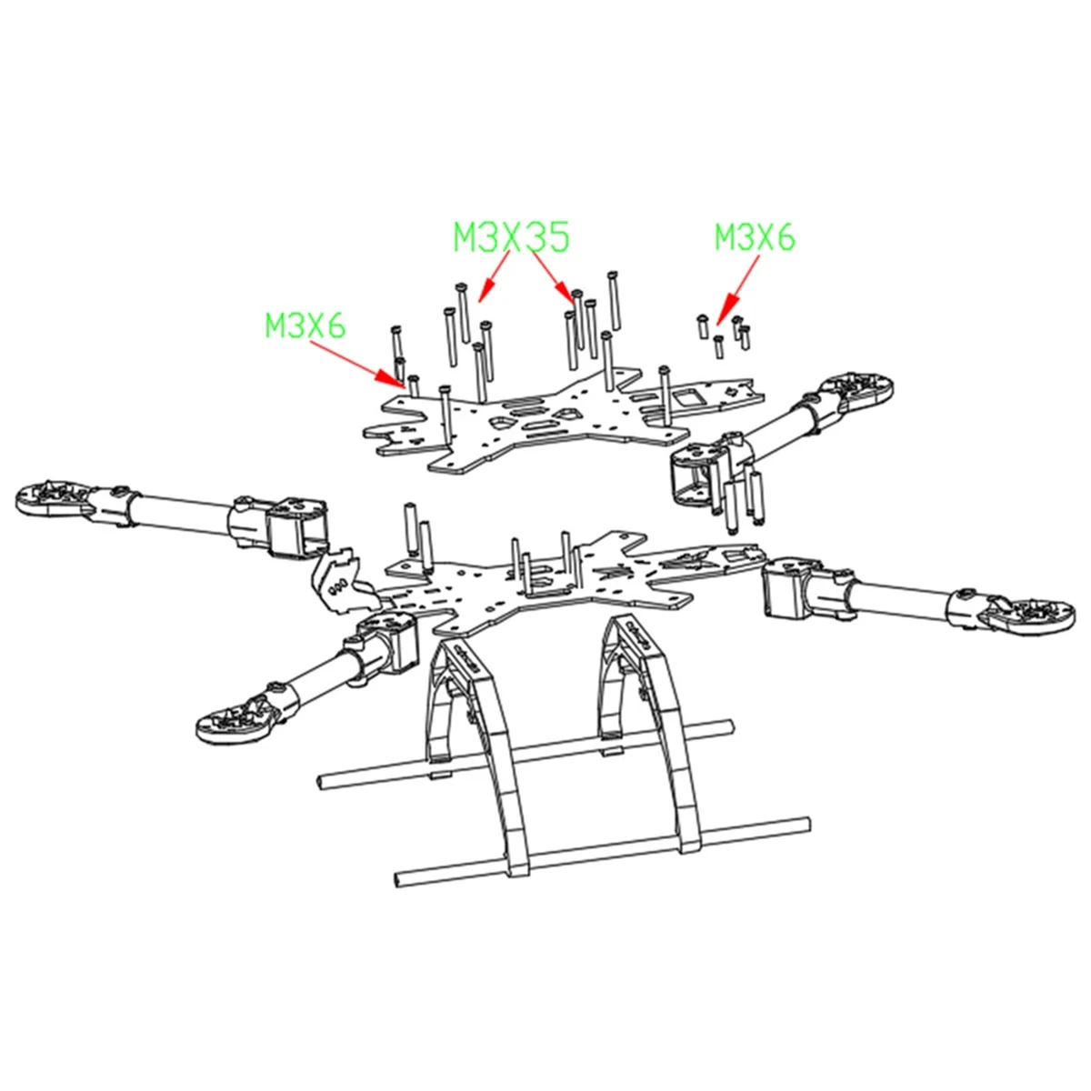 FPV Drone rāmis 15 collu Oglekļa šķiedra 580mm Freestyle