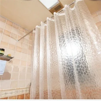 New 3D Bathroom Bath Shower Curtain Transparent Thicker Waterproof Curtain Convenient and Simple Blocking is Tight 2