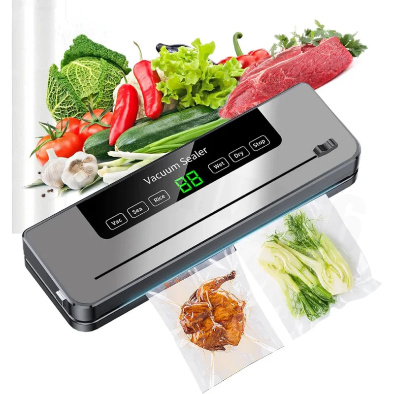 Food vacuum sealer Vacuum Sealer Heavy Duty Dry Wet Sealer Vacuum Fresh Food Packing Machine Build-in Cutter With UV Sterilization Packer