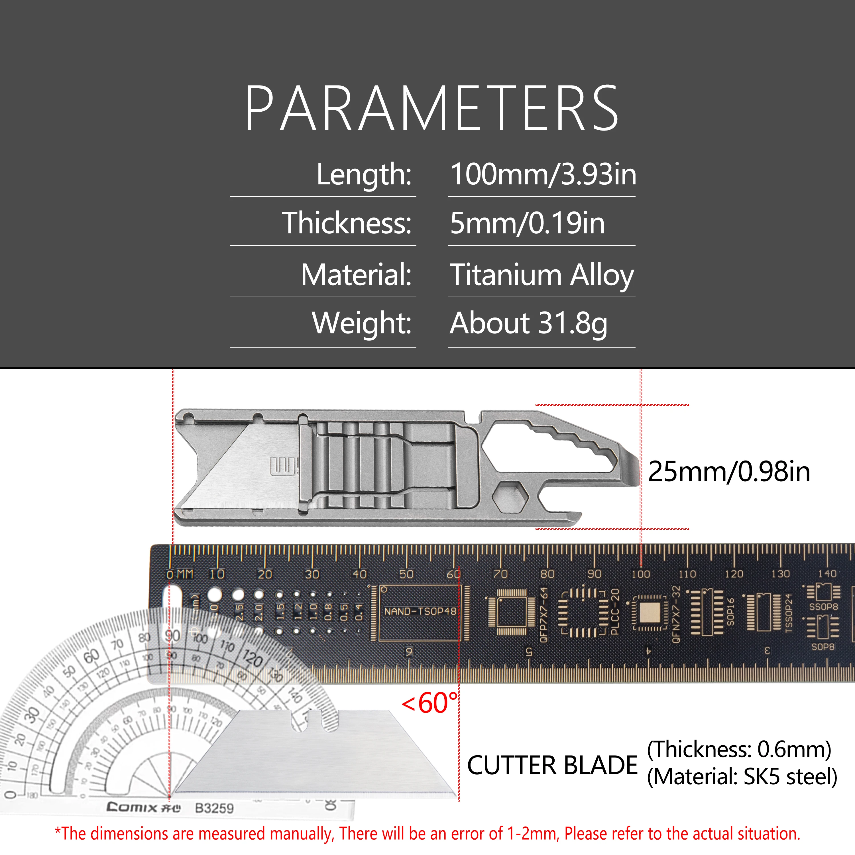 Titanium Alloy Multifunctional Tool Knife Outdoor Camping Portable EDC Cutting Tools Cut The Rope Bottle Opener Self Defense