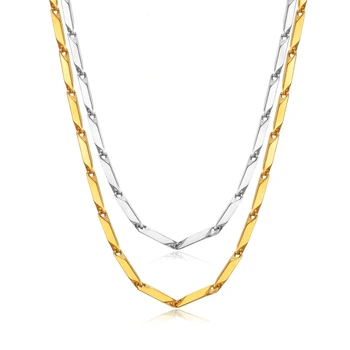 Punk Fashion Chain Necklaces Male 3mm Gold Silver Color Stainless Steel Chain Necklace for Men Women Hip Hop Jewelry Gift