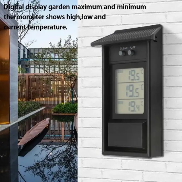 Hőmérsékleti Mérő Beltéri Kültéri Digitális Hőmérséklet Mérése Vízálló Maximális És Minimális Üvegházhatású Hőmérő Lcd - Image 4