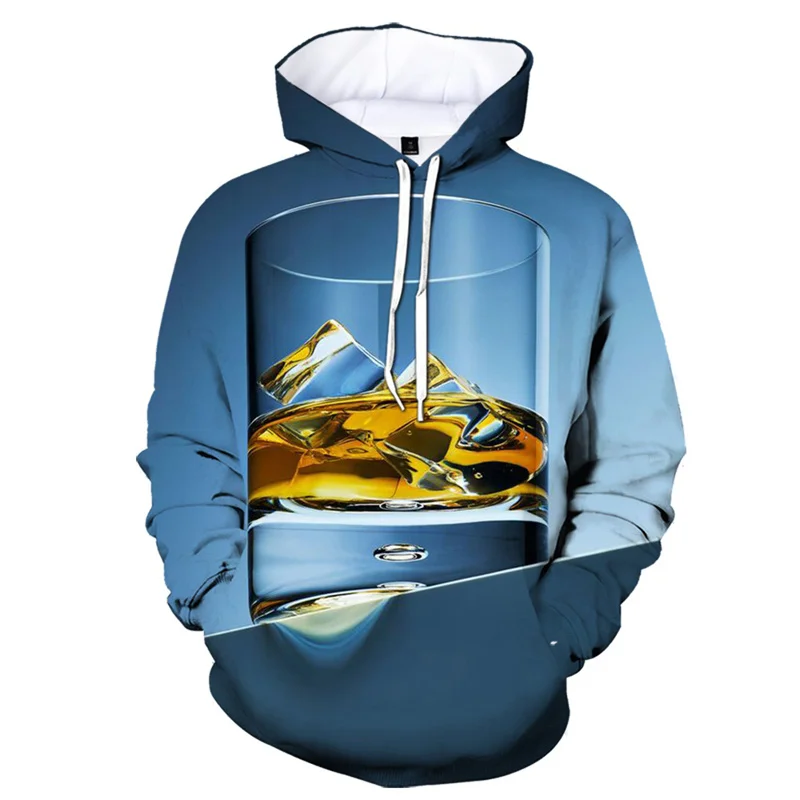 thumbnail image 1 of Sudadera con capucha y estampado 3D de vino y whisky para hombre, sudadera con capucha de manga larga de gran tamaño, jerséis casuales y geniales para la calle, ropa para hombre, 1 of 5