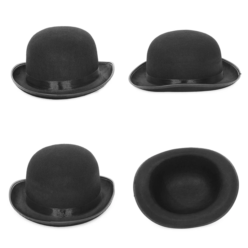 Elegant Black and Red Magician Bowler Hat