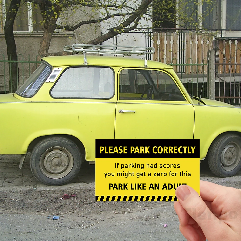 50pcs Funny Parking Cards Please Park Correctly 3.5 x 2inch Prank Cards Prank Driving Fake Ticket mini Portable Prank Props mini greeting cards gag cards