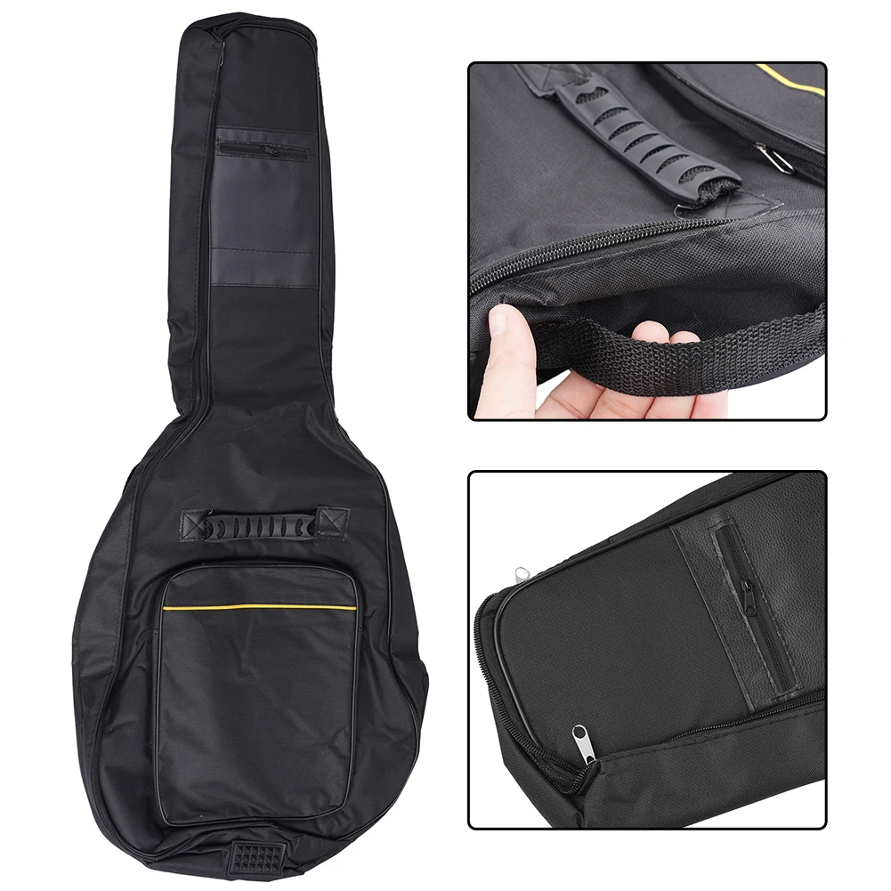 Acoustic Guitar Bag for Guitar 41inch Oxford Fabric Double Straps Padded Black Guitar Case Gig Backpack Accessories