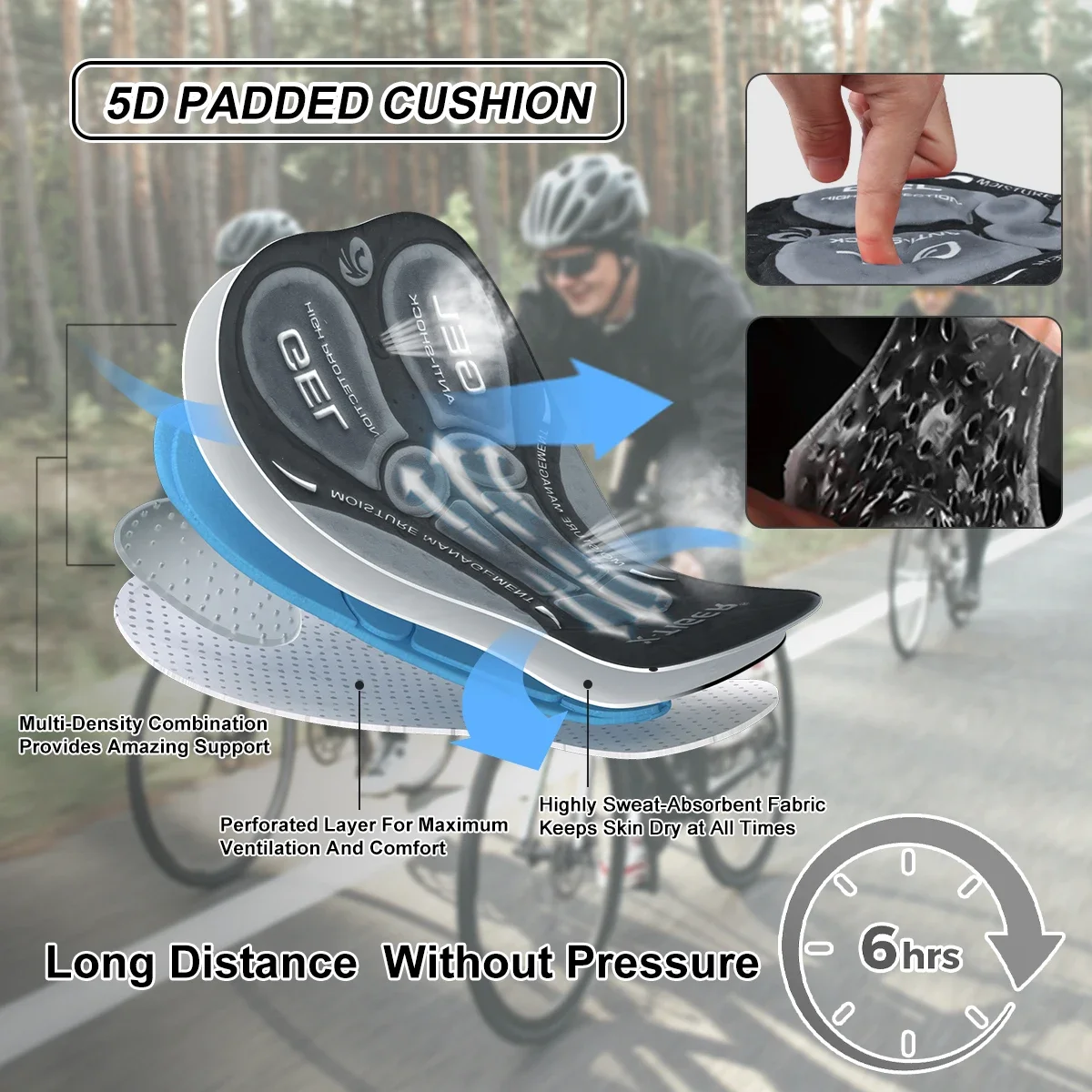 X-TIGER Breathable cycling shorts Pockets Gel padded Reflective Bicycle MTB underwear Sports Leisure Pants Cycling clothing