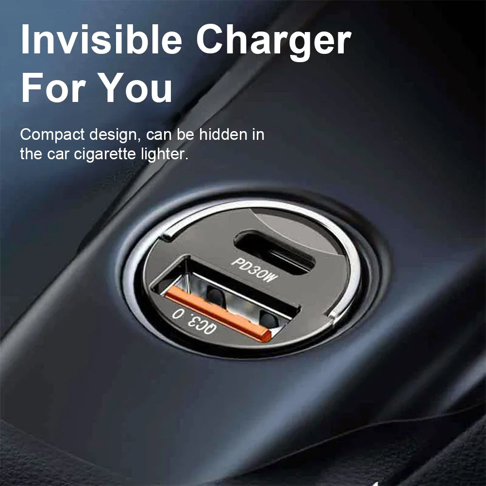 200w Mini Car Charger Lighter Fast Charging 100w Pd Usb Type C Dual Ports For Xiaomi Samsung Huawei