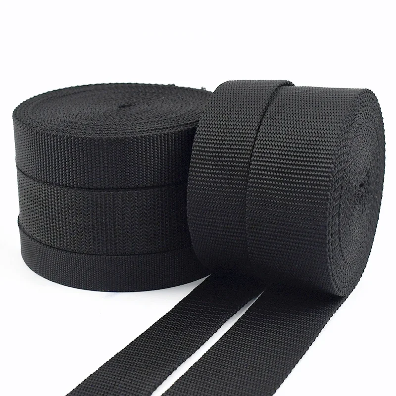 Nylon Webbing Tape Ribbon Strap 3Meters 20-50mm 2mm Thick for Backpack Safety Belt Sling Dog Collar Band Sewing Bias Trimmings