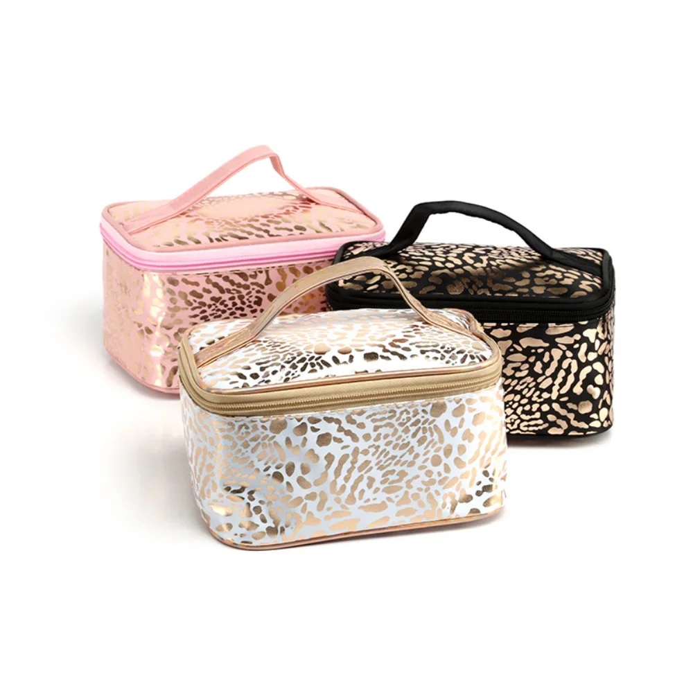 

Leopard Patent Leather Cosmetic Bags Women Luxury Designer Fashion Makeup Bag Female Large Capacity Toiletries Organizer Bag