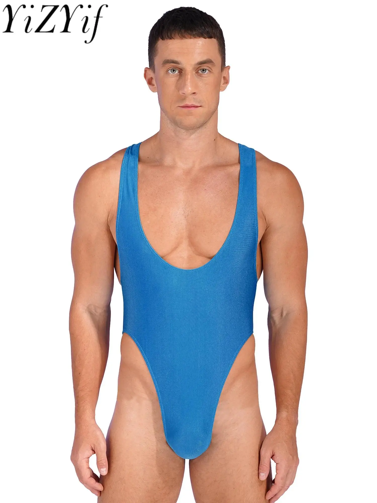 Mens Wrapping Singlet Body Swimwear Lingerie One Piece Senza Maniche Profondo Scollo A U Intimo Tute Mankini Costume Da Bagno Body