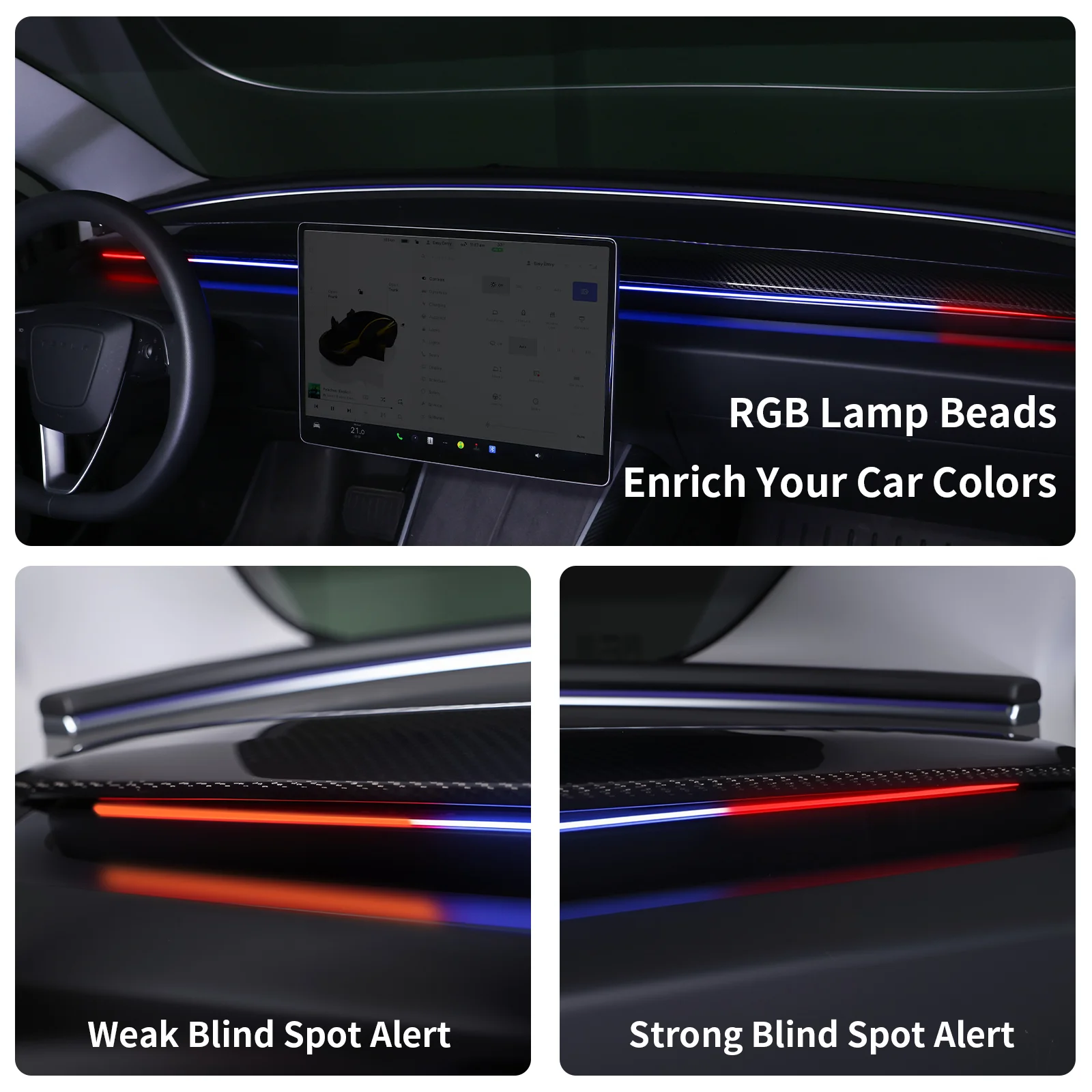 For Tesla Model Y Juniper & Model 3 Highland 2020-2025+ Smart Air Vent Ambient L