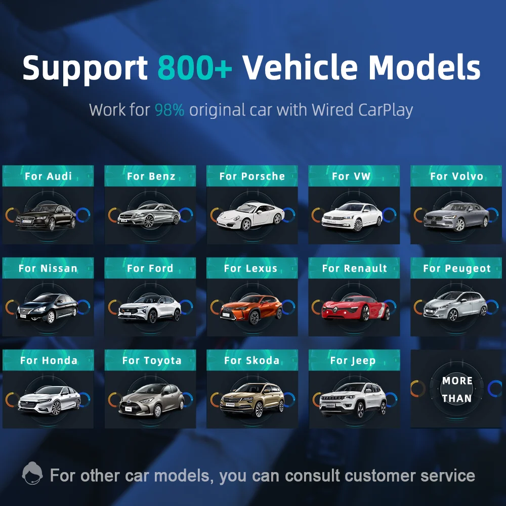 2024 Carplay Ai Box Wireless Android Auto Smart TV Box Car Intelligent System Android 10.0 For Mazda Volvo Benz Toyota Kia Ford