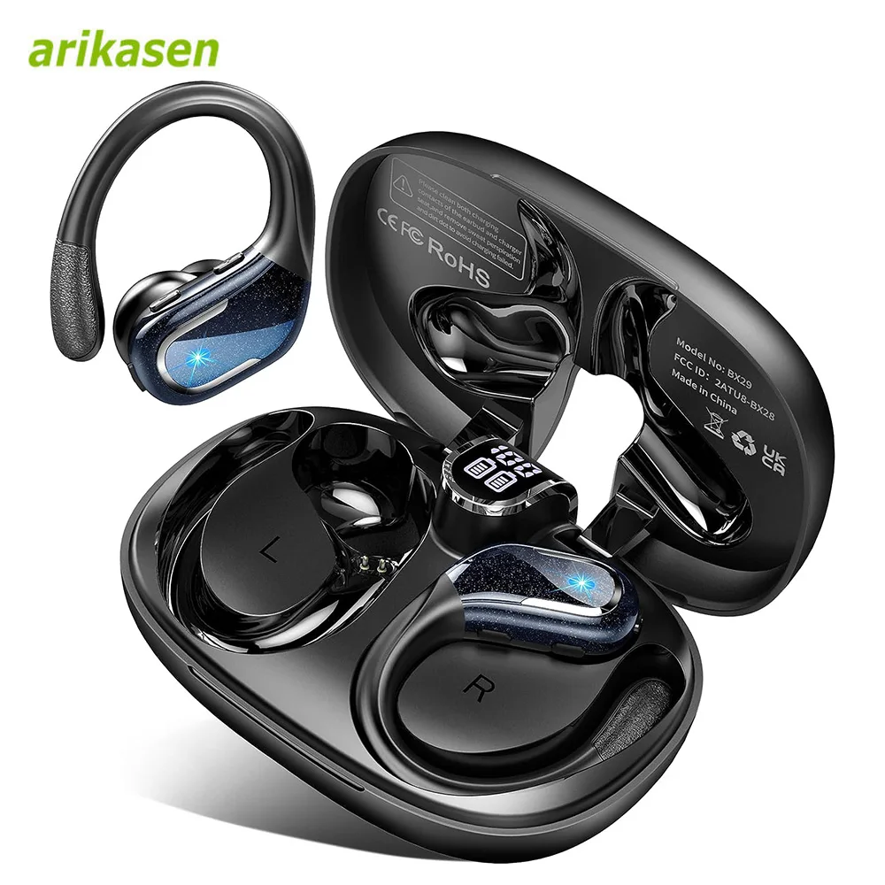 

Беспроводные наушники-вкладыши 2024, спортивные беспроводные наушники Bluetooth 5,3, Накладные наушники с шумоподавлением, микрофон, водонепроницаемые наушники Bluetooth IP7