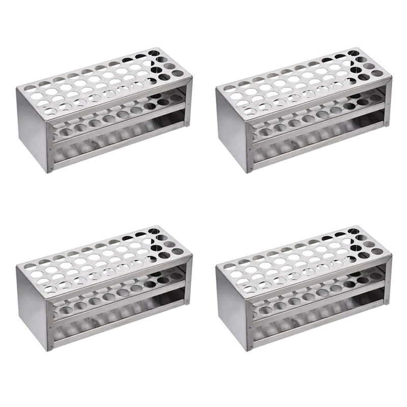 

4 Pcs 14Mm 40 Hole Aluminum Test Tube Rack Multifunctional Laboratory Test Tube Holder Laboratory Equipment