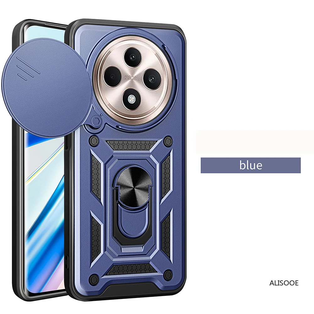 Premium Armor Case with Slide Camera Lens Protector and Ring Stand