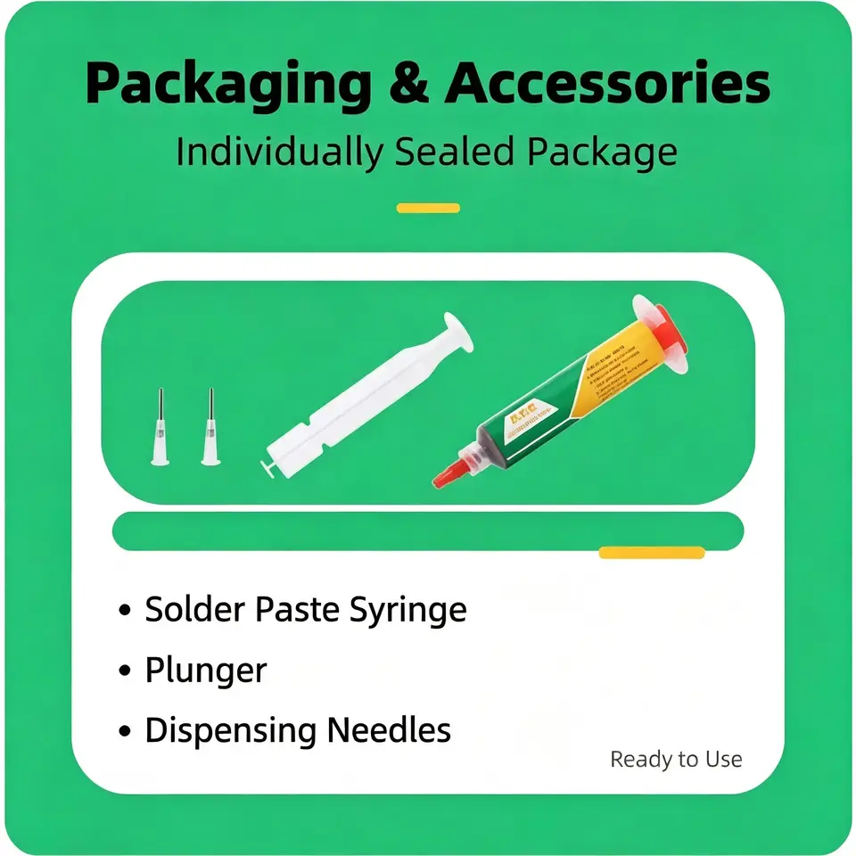 Sn63Pb37 Leaded Solder Paste 183°C Syringe Solder Paste 20g 35g 50g Optional for BGA Reballing Phone PCB Repair image 6