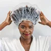 Oversized Large Transparent Shower Cap Reusable Waterproof Oil Baking Bathing Hat for Women Men Thick Long Braids Hair 3