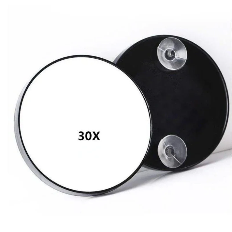 

30x Times Magnifying Makeup Mirror Bathroom Suction Cup Black Beauty Mirror Shaving Cleaning Blackheads Round Small Mirror