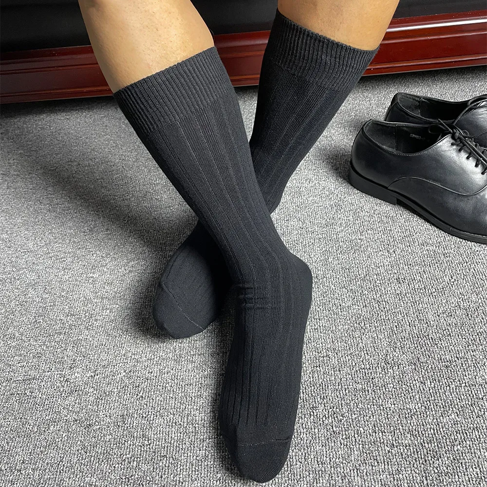 

Stockings Mens Socks 1 Pair Black/White Breathable Casual Comfortable Cotton Crew Sock Fashion Plain High Quality