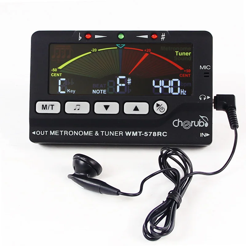 

Cherub WMT-578RC LCD Display Flute/Sax Tuner Metronome Built-In Mic Musical Instruments Accessories High Quality Black Red