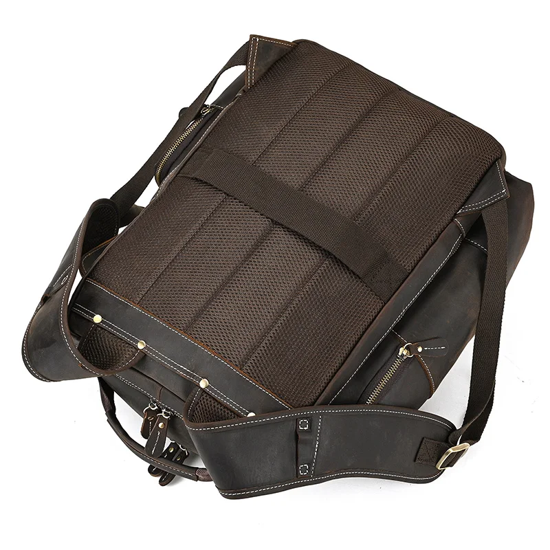 Leather College Backpack For Men