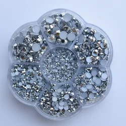 Premium Resin Round Flatback Rhinestones - 5000pcs Crystal Gems for Jewelry and 3D Decorative Crafts (Silver)