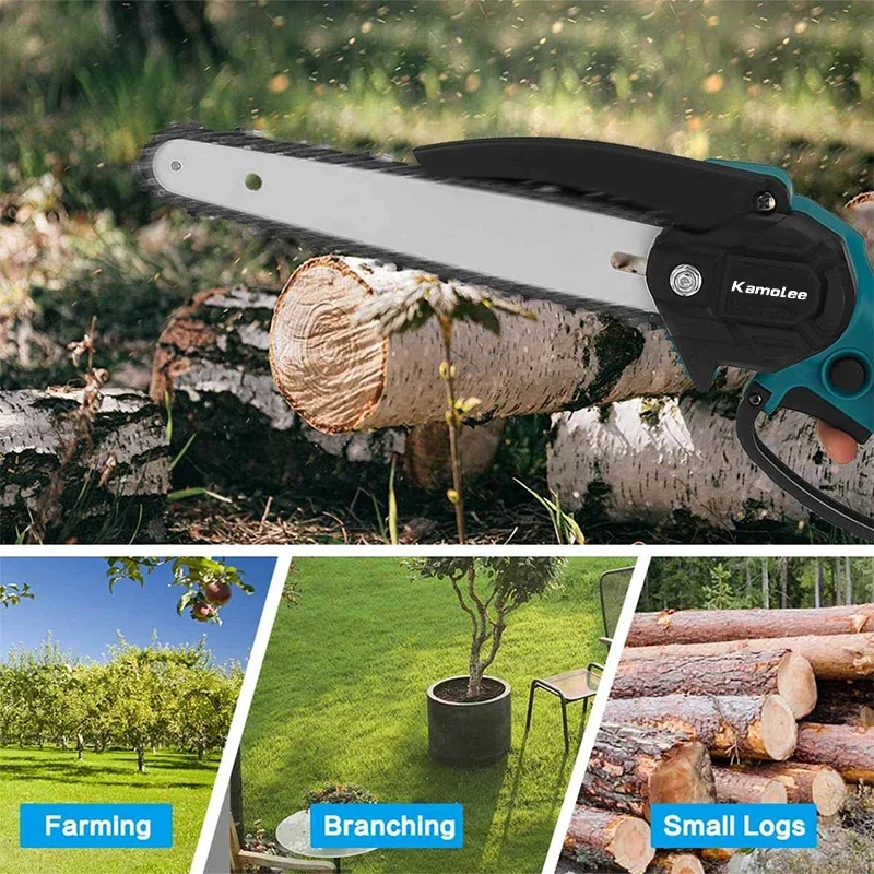 Kamolee 전기 체인톱, 미니 체인톱, 목재 절단기, 정원 가지치기 전동 공구, Makita 18V 배터리용, 24V, 4 인치, 6/8 인치