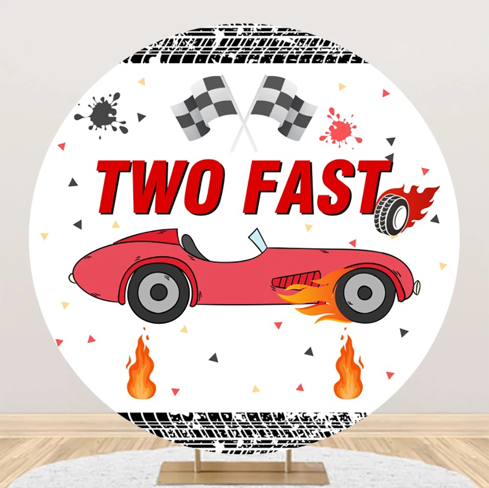 Rennwagen-Thema Hintergrund 2. Geburtstag – 2,2 M Banner, Vinyl, Für Fotografie & Deko